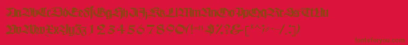 justice Font – Brown Fonts on Red Background