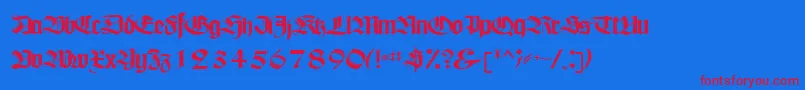 justice Font – Red Fonts on Blue Background