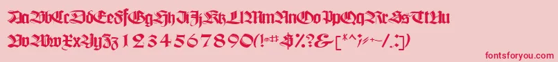 justice Font – Red Fonts on Pink Background