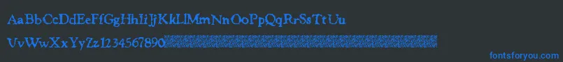 JusticeWanted-Schriftart – Blaue Schriften auf schwarzem Hintergrund