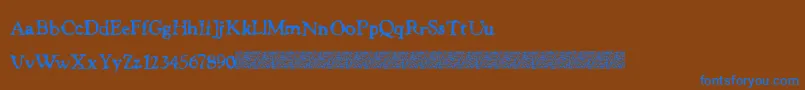JusticeWanted Font – Blue Fonts on Brown Background
