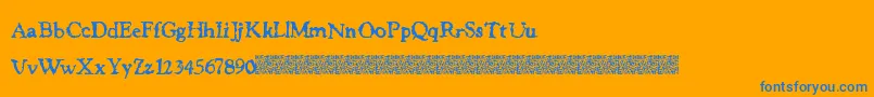 JusticeWanted Font – Blue Fonts on Orange Background