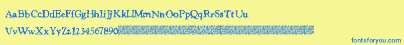 JusticeWanted Font – Blue Fonts on Yellow Background