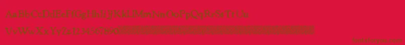 Weitere Informationen zur JusticeWanted-Schriftart JusticeWanted-Schriftart – Braune Schriften auf rotem Hintergrund