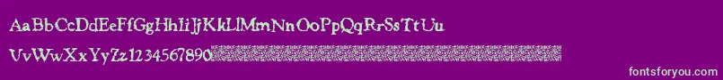 JusticeWanted Font – Green Fonts on Purple Background