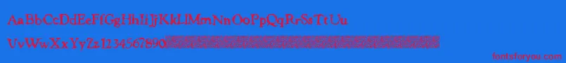 JusticeWanted Font – Red Fonts on Blue Background