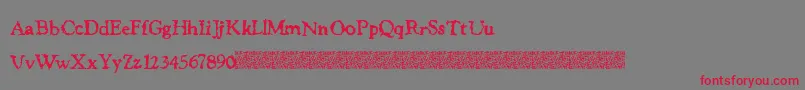 JusticeWanted-Schriftart – Rote Schriften auf grauem Hintergrund