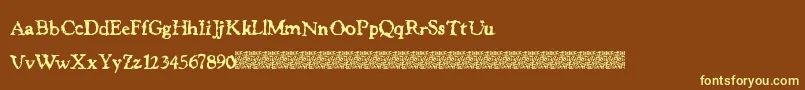 JusticeWanted Font – Yellow Fonts on Brown Background
