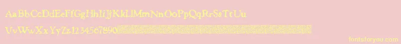 JusticeWanted-Schriftart – Gelbe Schriften auf rosa Hintergrund