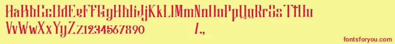 Justify Font – Red Fonts on Yellow Background