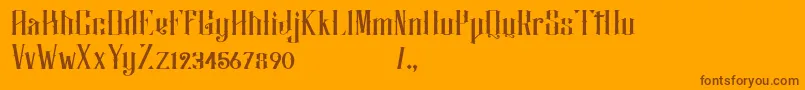 Justify Font – Brown Fonts on Orange Background