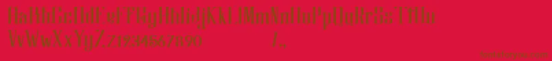 Justify Font – Brown Fonts on Red Background