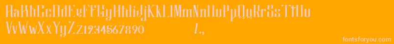 Justify Font – Pink Fonts on Orange Background