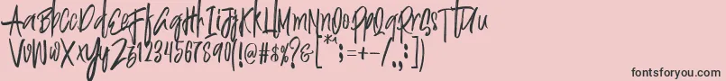 Justin Brush Font Font – Black Fonts on Pink Background