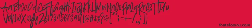 Justin Brush Font Font – Black Fonts on Red Background