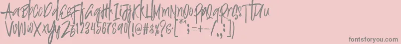 Justin Brush Font Font – Gray Fonts on Pink Background