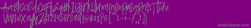 Justin Brush Font Font – Gray Fonts on Purple Background