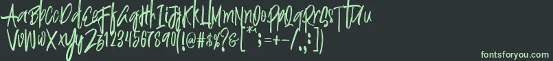 Justin Brush Font Font – Green Fonts on Black Background