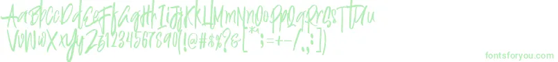 Justin Brush Font Font – Green Fonts on White Background
