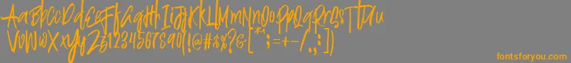 Justin Brush Font Font – Orange Fonts on Gray Background