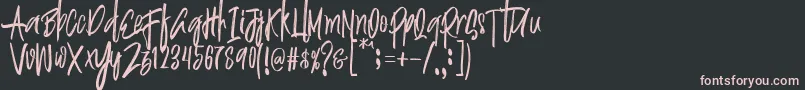 Justin Brush Font Font – Pink Fonts on Black Background