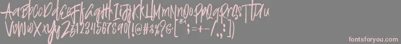 Justin Brush Font Font – Pink Fonts on Gray Background