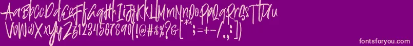 Justin Brush Font Font – Pink Fonts on Purple Background