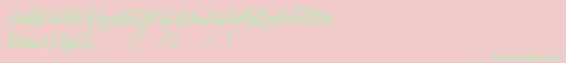 Justlyne Demo Font – Green Fonts on Pink Background