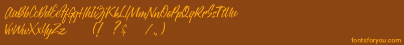 Justlyne Demo Font – Orange Fonts on Brown Background