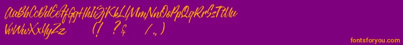 Justlyne Demo Font – Orange Fonts on Purple Background