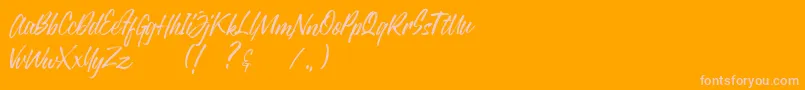 Justlyne Demo Font – Pink Fonts on Orange Background
