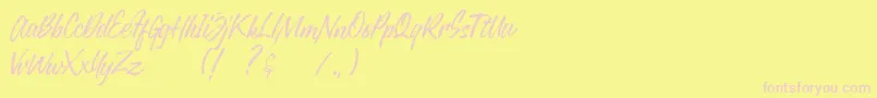 Justlyne Demo Font – Pink Fonts on Yellow Background