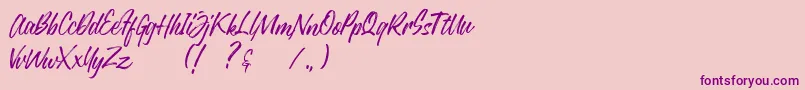 Justlyne Demo-Schriftart – Violette Schriften auf rosa Hintergrund