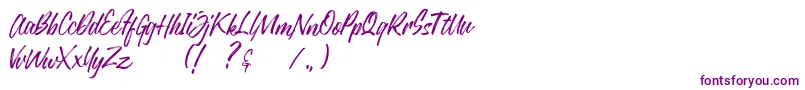 Justlyne Demo-Schriftart – Violette Schriften auf weißem Hintergrund