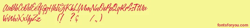 Justlyne Demo Font – Red Fonts on Yellow Background