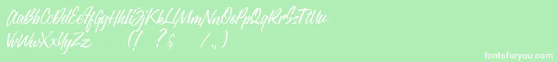 Justlyne Demo Font – White Fonts on Green Background