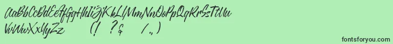 Justlyne Demo Font – Black Fonts on Green Background