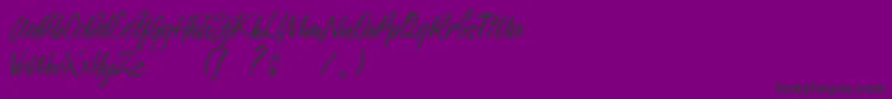 Justlyne Demo-Schriftart – Schwarze Schriften auf violettem Hintergrund
