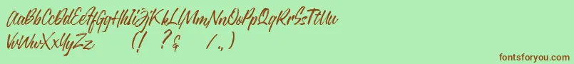 Justlyne Demo Font – Brown Fonts on Green Background