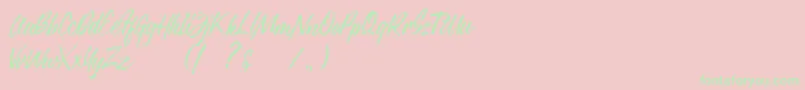 Justlyne Demo Font – Green Fonts on Pink Background