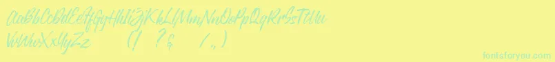 Justlyne Demo Font – Green Fonts on Yellow Background