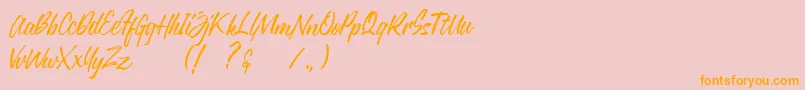 Justlyne Demo Font – Orange Fonts on Pink Background