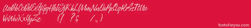 Justlyne Demo Font – Pink Fonts on Red Background