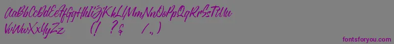 Justlyne Demo-fontti – violetit fontit harmaalla taustalla