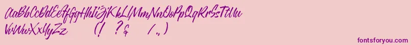 Justlyne Demo Font – Purple Fonts on Pink Background