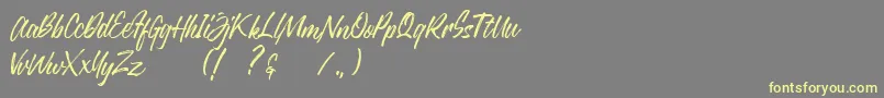 Justlyne Demo Font – Yellow Fonts on Gray Background