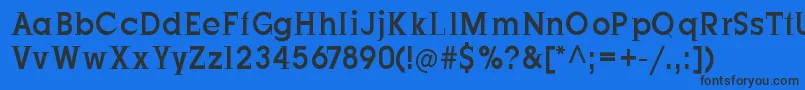 JustOldFashion Condensed Font – Black Fonts on Blue Background