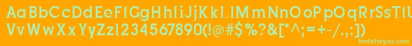 JustOldFashion Condensed Font – Green Fonts on Orange Background