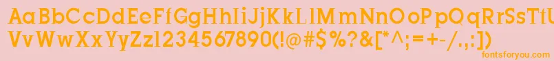 JustOldFashion Condensed Font – Orange Fonts on Pink Background