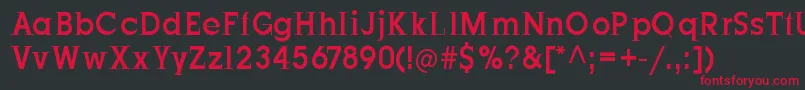 JustOldFashion Condensed Font – Red Fonts on Black Background